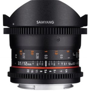 Samyang CINE 12mm T/3,1 ED AS NCS VDSLR Fisheye pro Fuji X